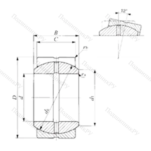 Подшипник скольжения сферический SBB 52