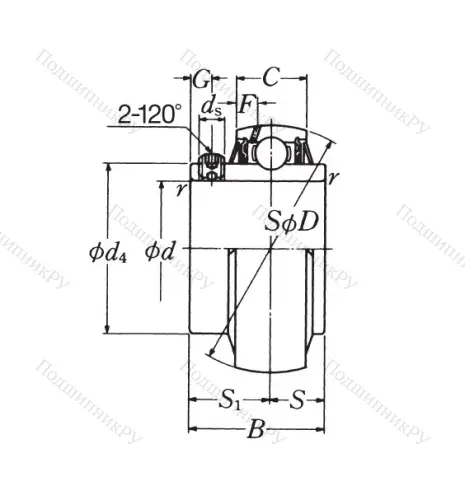 Корпусный подшипник UC 206 D 1 в Смоленске