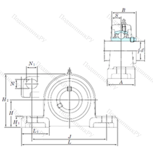Подшипниковый узел шариковый радиальный UCP 206-20SC