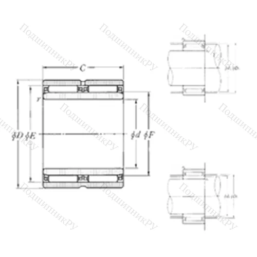 Подшипник игольчатый радиальный NAO-70?100?60ZW