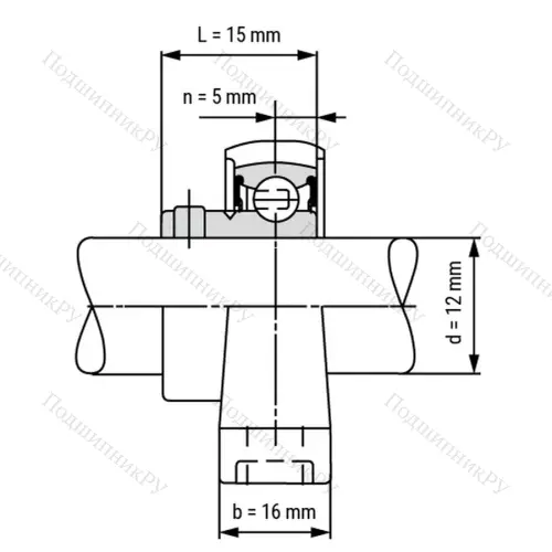 Подшипниковый узел SS KP 001 ST - Вал: 12 мм от производителя  LPZ