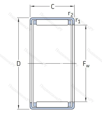 Игольчатый подшипник HK 2220 от производителя  SKF
