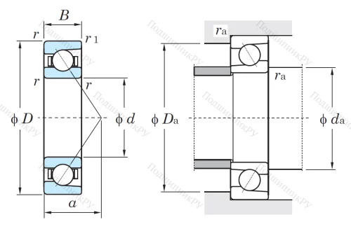 Однорядный шариковый подшипник 7203 BG от производителя  KOYO