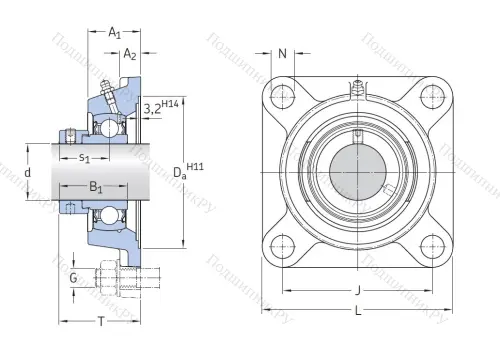 Подшипниковый узел FY 40 FM в Смоленске