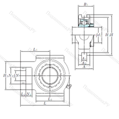 Подшипниковый узел шариковый радиальный UKTX 12