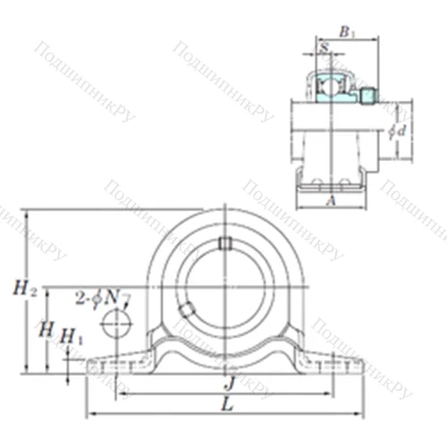 Подшипниковый узел шариковый радиальный SAPP 205-14
