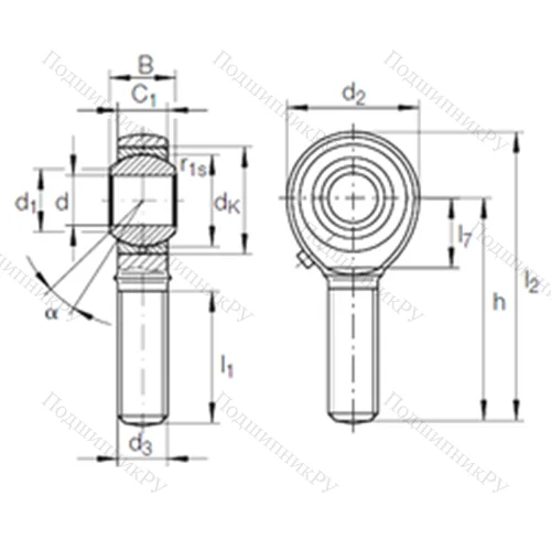 Подшипник скольжения сферический GAKR 22 PB