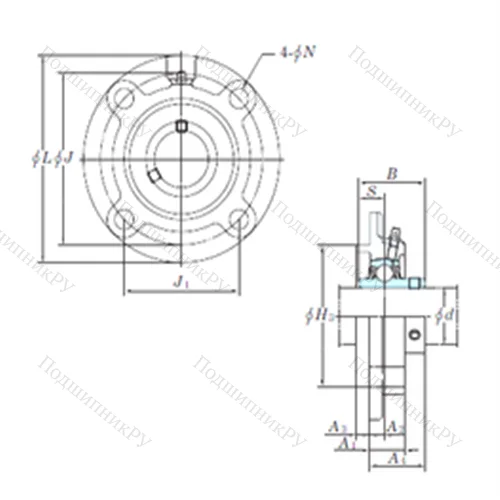 Подшипниковый узел шариковый радиальный UCFC 212-38