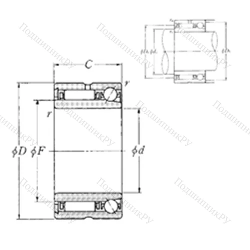 Подшипник комбинированный NKIA 5912