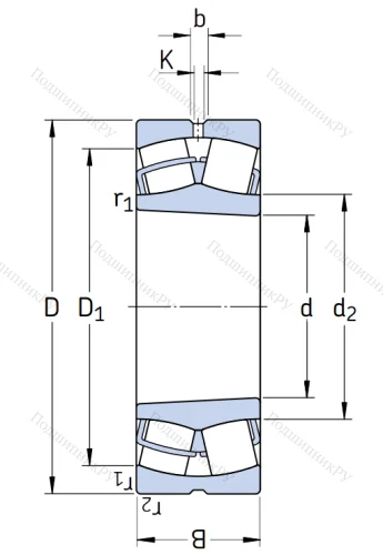 Сферический роликовый подшипник с конической посадкой на вал 23232 CCK/C 3W 33 от производителя  SKF