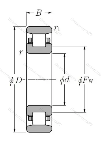 Роликовый цилиндрический подшипник N 213 от производителя  NTN