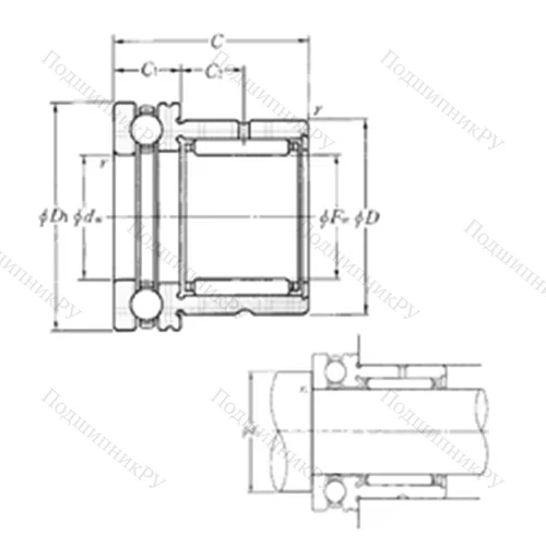 Подшипник комбинированный NKX 70