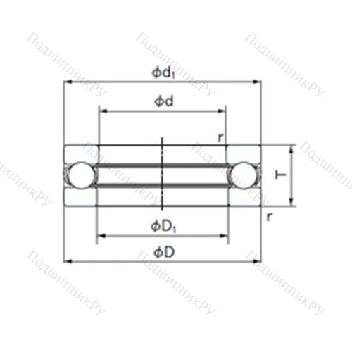 Подшипник шариковый упорный 2912