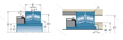 Сферический роликовый подшипник с конической посадкой на вал 22216 EAKW 33C 3 от производителя  SNR