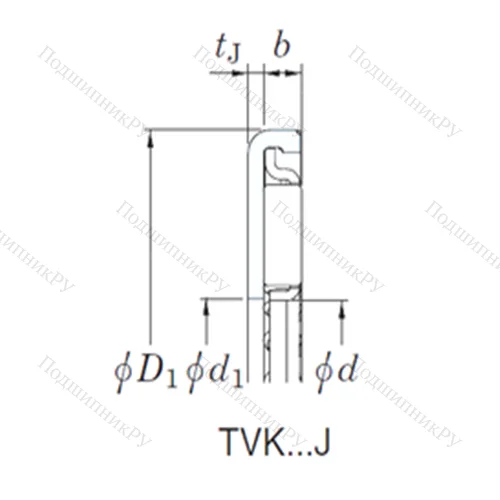 Подшипник игольчатый упорный TVK 2642J