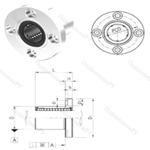 Подшипник шариковый линейный LMEF 30