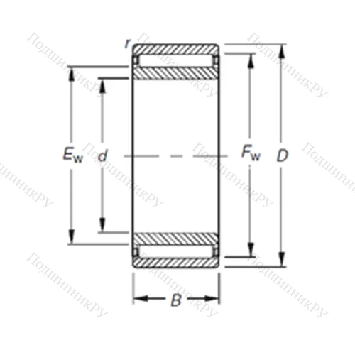 Подшипник игольчатый радиальный NAO 10X 22X 20
