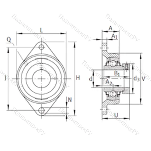 Подшипниковый узел шариковый радиальный RCJT 1-7/16
