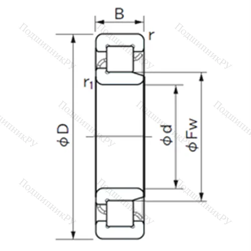 Подшипник роликовый радиальный NJ 230