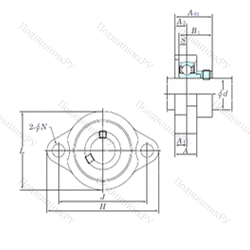 Подшипниковый узел шариковый радиальный ALF 205-16