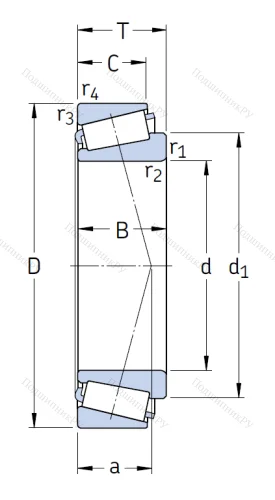 Конический роликовый подшипник 32011 X/Q от производителя  SKF