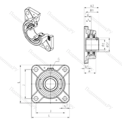 Подшипниковый узел шариковый радиальный UCFE 206