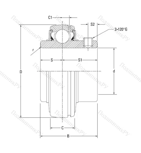 Корпусный подшипник UC 209-28 в Смоленске