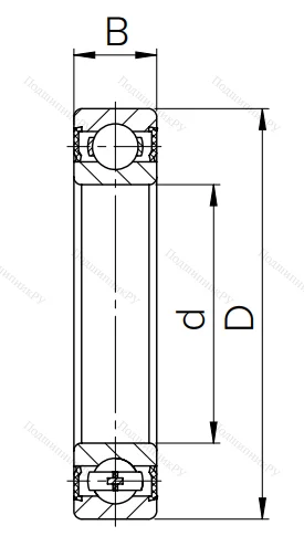 Шариковый однорядный подшипник 180213 (6213 2RS)