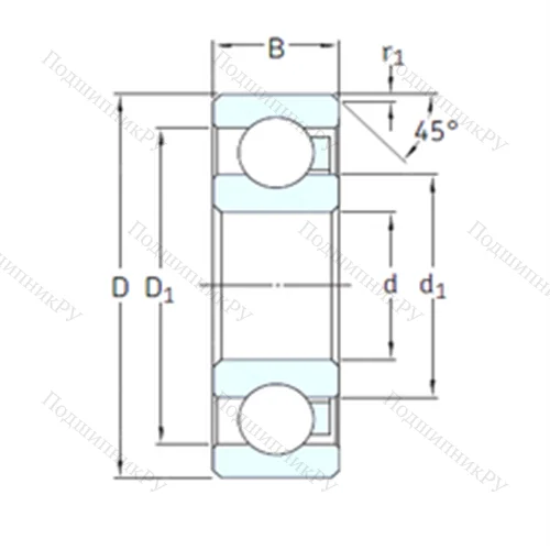 Подшипник шариковый радиальный 6011/HR 22T 2