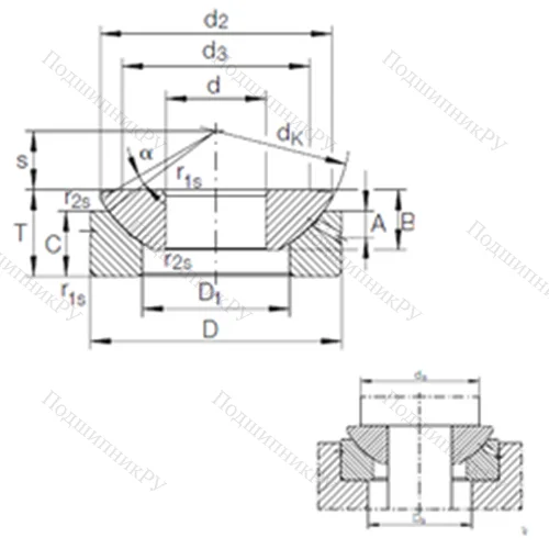 Подшипник скольжения сферический GE 140 AX