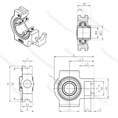 Подшипниковый узел шариковый радиальный UCT 306 от производителя  SNR