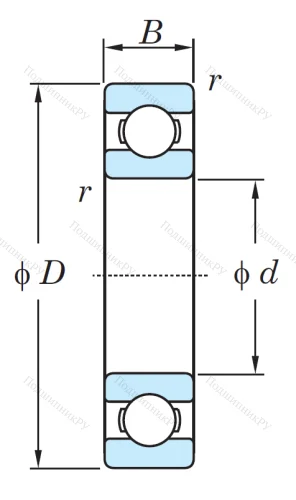 Однорядный шариковый подшипник 6313 CM от производителя  KOYO