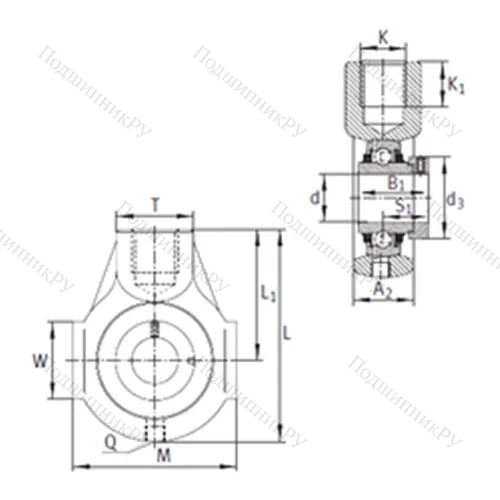 Подшипниковый узел шариковый радиальный THE 50