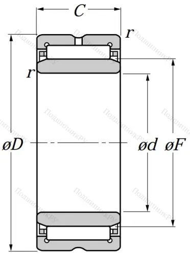 Игольчатый подшипник NA 4901 R от производителя  NTN