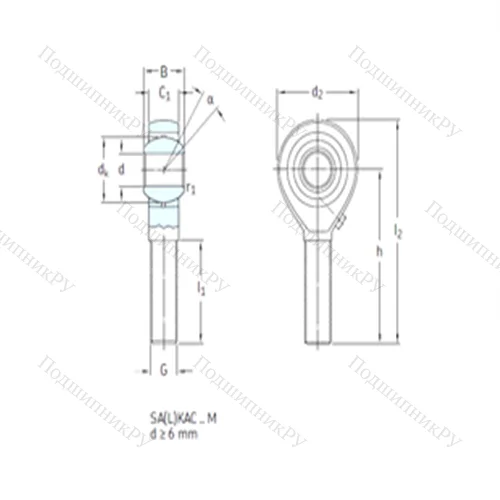 Подшипник скольжения сферический SALKAC 12M