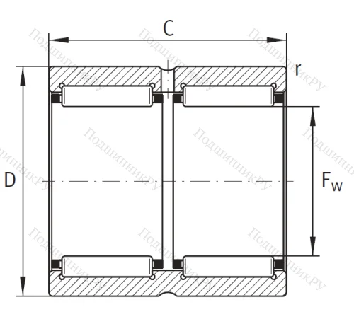 Игольчатый подшипник RNA 6910 ZW XL от производителя  INA