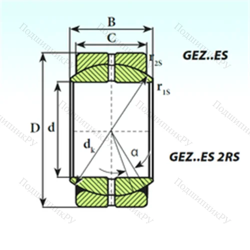 Подшипник скольжения сферический GEZ 95 ES