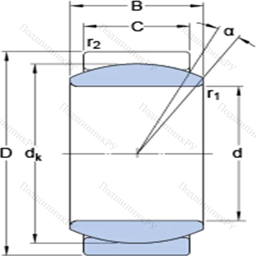 Радиальные сферические подшипники скольжения с контактными поверхностями сталь/сталь, требующие техобслуживания GE 8 E