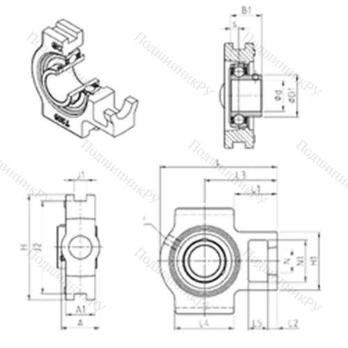 Подшипниковый узел шариковый радиальный UST 201
