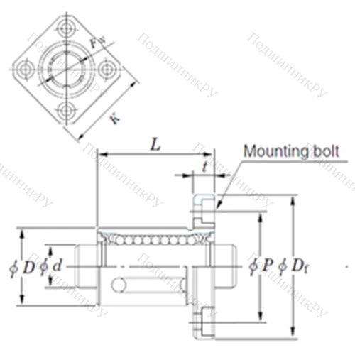Подшипник шариковый линейный SDMK 35