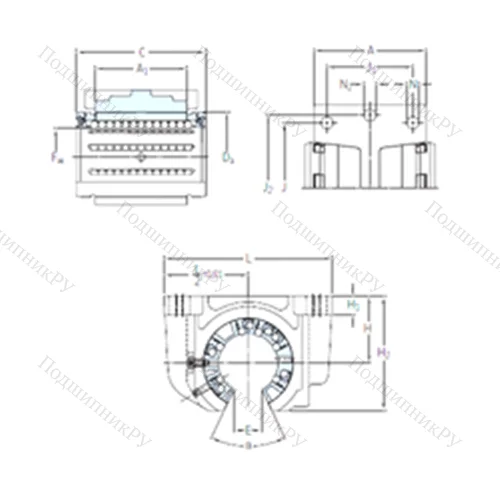 Подшипник шариковый линейный LUCF 40
