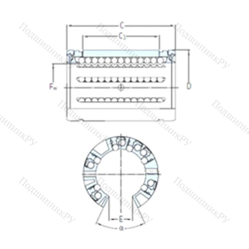 Подшипник шариковый линейный LBCT 25 A