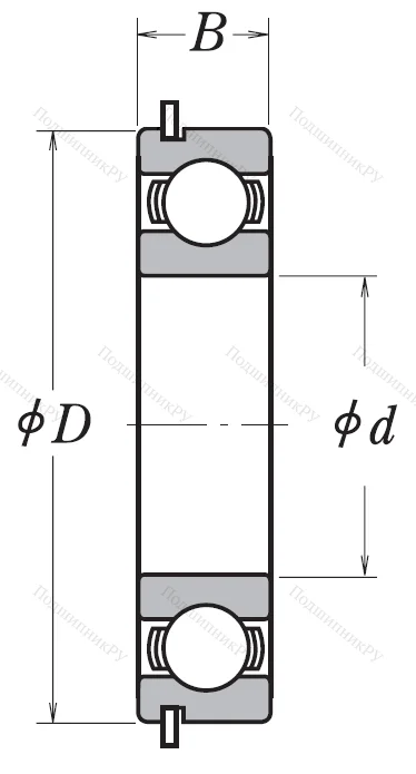 Однорядный шариковый подшипник 6209 DDU NR