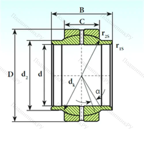 Подшипник скольжения сферический GEEW 90 ES