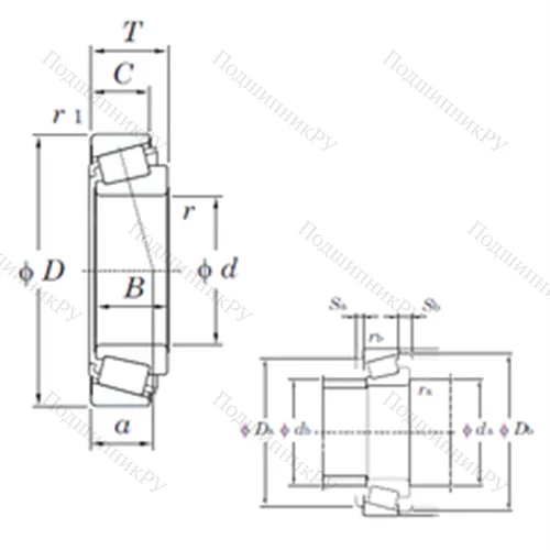 Подшипник роликовый радиально-упорный L 44649R/L 44610 от производителя  KOYO