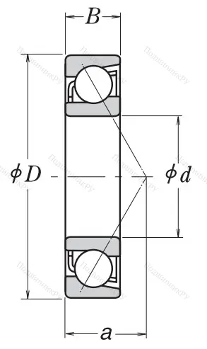 Однорядный шариковый подшипник 7308 BEAT 85 от производителя  NSK