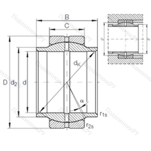 Подшипник скольжения сферический GE 70 LO