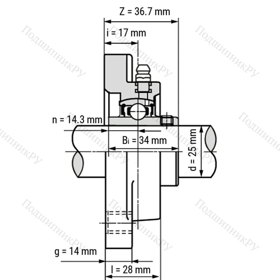 Подшипниковый узел SSUCFPL 205-W - Вал: 25 мм