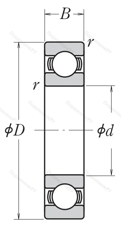 Однорядный шариковый подшипник 6020 CM