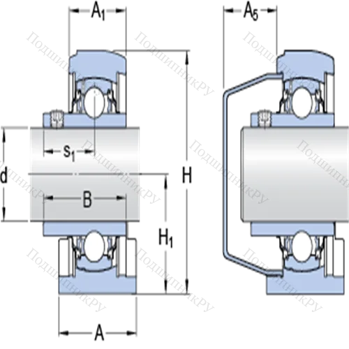 Стационарные подшипниковые узлы типа Y (литой корпус с коротким основанием, крепление стопорными винтами) SYFWK 35 LTA
